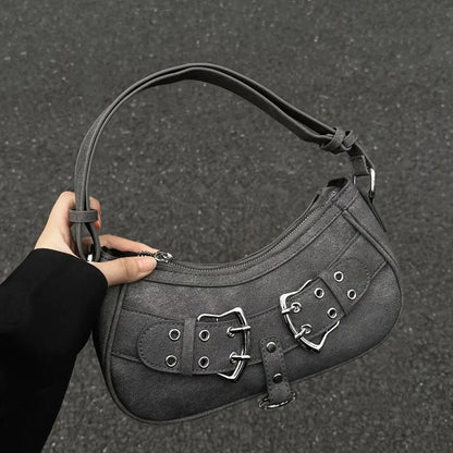 Bolso de mano de gran capacidad estilo retro americano, bonito bolso de moda Y2k de metal para mujer, bolso de hombro, bolso de almacenamiento, bolsos de mano para mujer