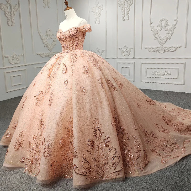 Robe de Quinceanera élégante orange en forme de cœur sans manches avec paillettes et perles