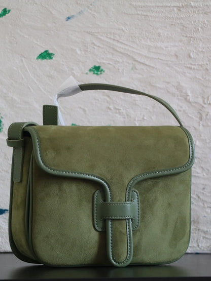 Green Fashion Retro Simple Suede Genuine Leather Women Bag\Handbag Nice Casual Real Leather Lady Underarm Shoulder Crossbody Bag