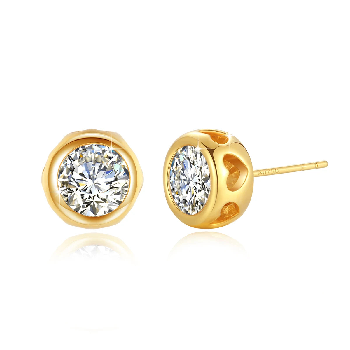 18k Gold Earrings Real Gold Gem Moissanite Diamond Certifid For Women 2024 Trend Jewelry Luxury K Gold Earings Stud Wedding Gift