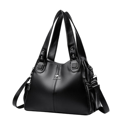 Bolsos de mano de piel auténtica suave para mujer, bolso de hombro vintage, bolso de mano de diseñador de lujo para mujer, bolsos de mano de gran capacidad, Sac A Main