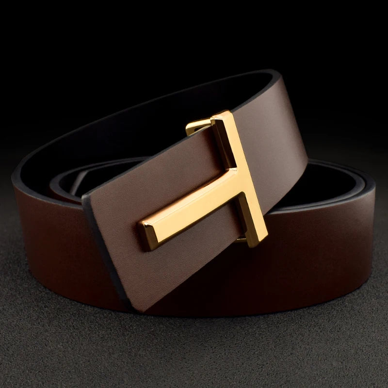 High Quality T Letter Designer Belt Denim Formal Leather Black Belt Men Fashion Luxury Designer Leather Belt