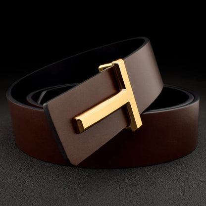 Ceinture de créateur en cuir noir avec lettre T de haute qualité pour homme, ceinture formelle en denim, ceinture de luxe en cuir de créateur à la mode