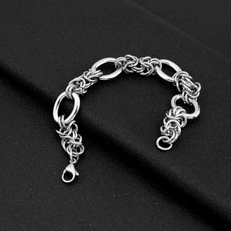 New Hip Hop Design DIY Chain Bracelet for Men Women Heavy Thick Trendy Aesthetic 316L Stainless steel Punk Jewelry