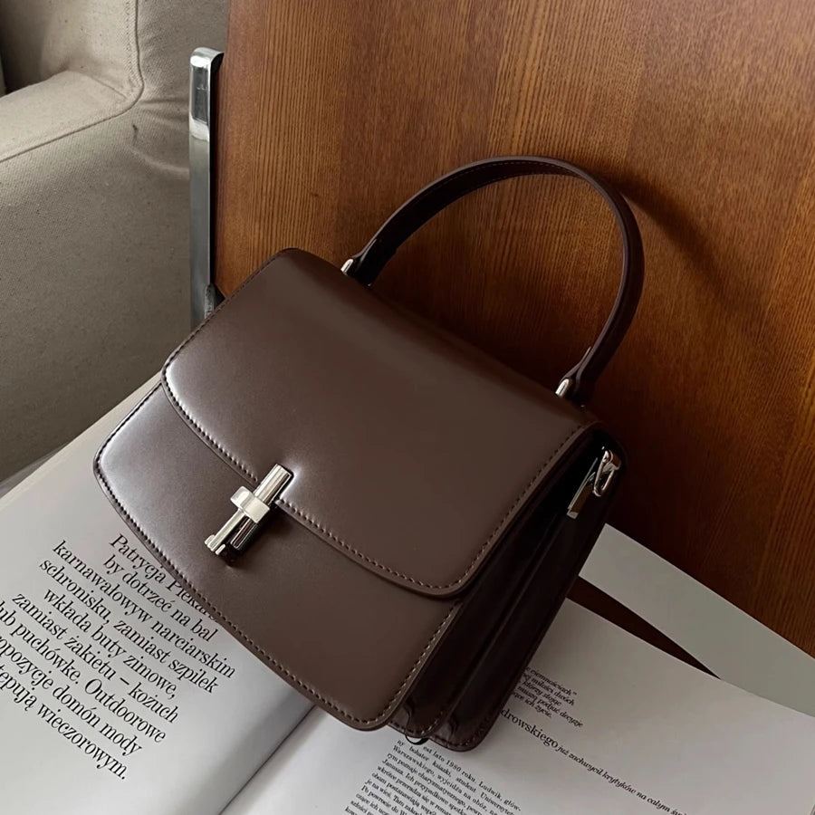 Black Fashion Retro Women Bag\Handbag Genuine Leather Lady Shoulder Crossbody Bag Real Leather Tote Phone Bag Small Square Bag