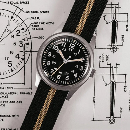 Montre à quartz militaire RDUNAE RA03 pour hommes, montre-bracelet vintage G10 Miyota 2035, mouvement K1, verre minéral, acier inoxydable