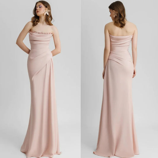 Exquisite High Quality Sparkle Jersey Sequined Evening Trumpet Strapless Bespoke Occasion Gown Long Dresses