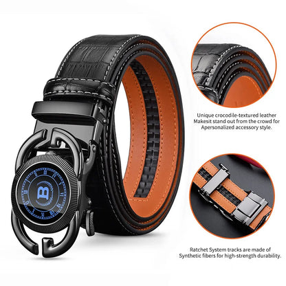 HCDW Brand Fashion Luxury GG belt for men's Automatic leather Black Brown Golf belt man designer High quality Waist belts male