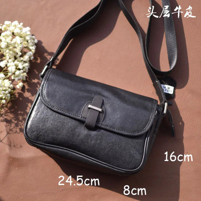 AETOO Summer lightweight women's mini bag Leather single shoulder crossbody bag head layer cowhide small square bag casual mobil