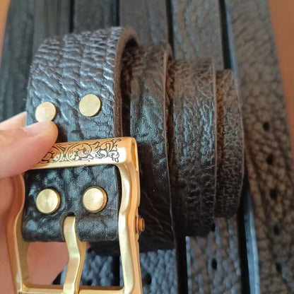 Ceinture en cuir personnalisée faite à la main pour homme, épaisseur de 3,8 cm, ceinture de cowboy occidentale pour jeans, large 7 trous, emballage en boîte cadeau