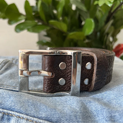 Handmade Genuine Leather Belts For Men Luxury Western Cowboy Belt for Jeans Wide Holes Gift Box Packaging Private Customized