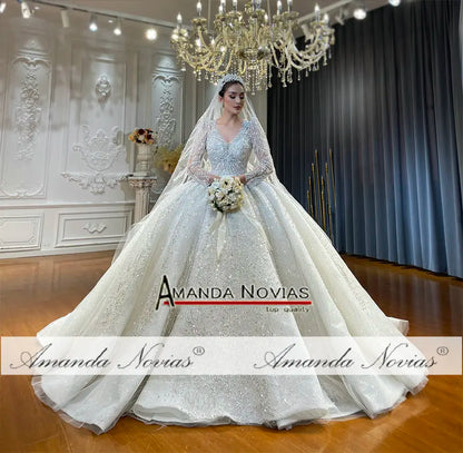 Robe de mariée luxueuse en cristal d'Amanda Novias NS4729