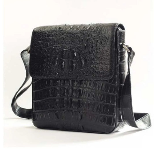 Ourui nouveau Ourui nouveau sac à bandoulière simple pour homme Sac à bandoulière oblique Paquet pour homme Sac à rabat carré pour homme Sac en crocodile