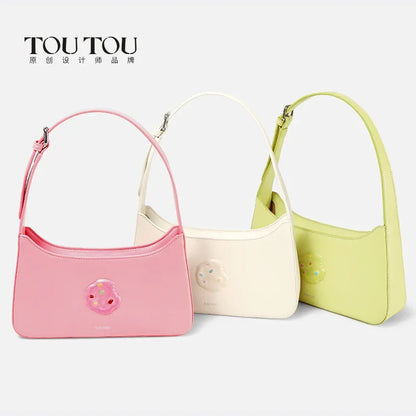 Sac à bandoulière TOUTOU Cookie Decor, sac à main au design de niche pour femme, sac baguette en similicuir tendance pour un usage quotidien et les déplacements