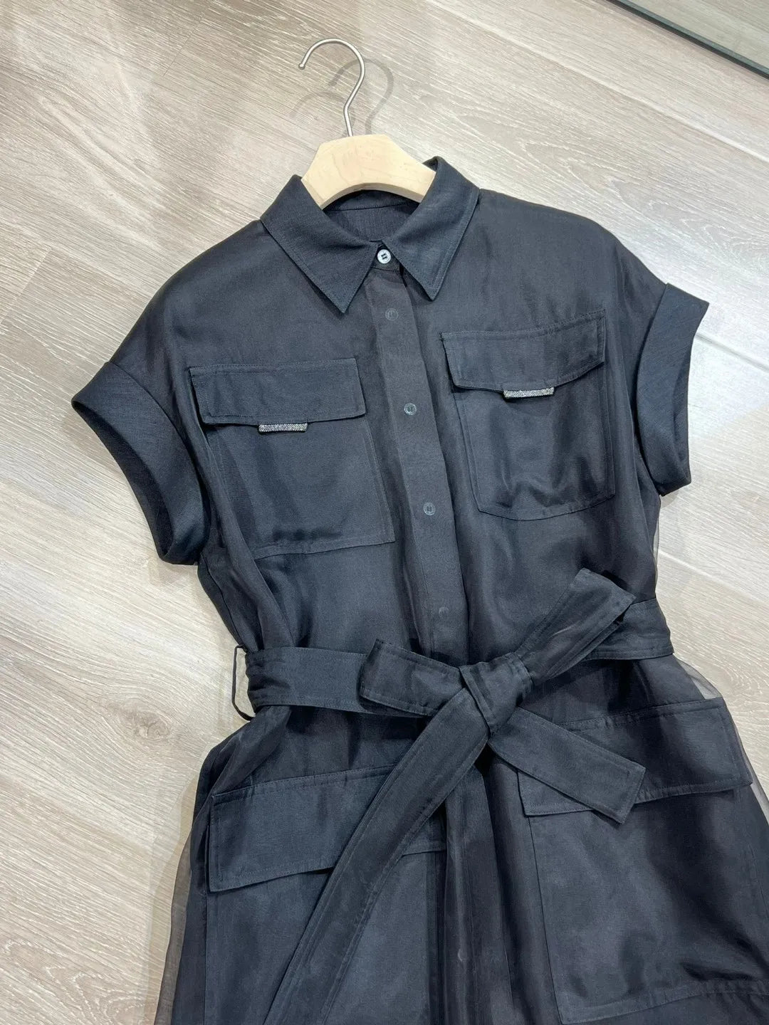 Robe chemise d'été B*C pour femme, en soie, sans manches, vêtements pour femmes, taille haute, jupe longue, noir et blanc