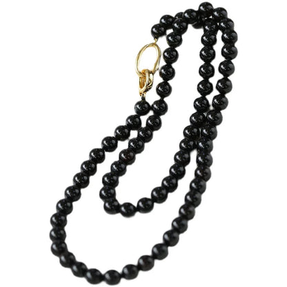 Double circle natural black agate necklace k gold necklaces for women Chain for Women Party Fine Jewelry Gift