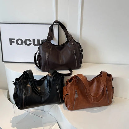 Sac à bandoulière tendance pour femme de haute qualité 2024, nouveau style urbain, polyvalent, décontracté, grande capacité, sac à main à fermeture éclair우아한 여자 가방