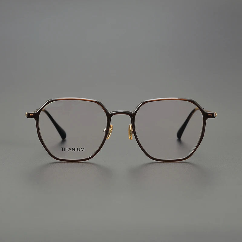 Montura de gafas de acetato de titanio vintage para hombres y mujeres, montura de gafas ópticas ultraligeras de borde delgado para hacer gafas graduadas