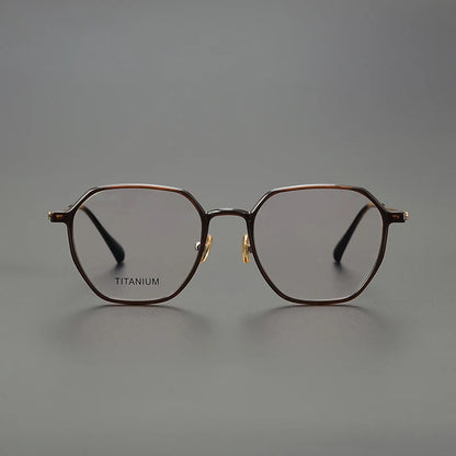 Montura de gafas de acetato de titanio vintage para hombres y mujeres, montura de gafas ópticas ultraligeras de borde delgado para hacer gafas graduadas