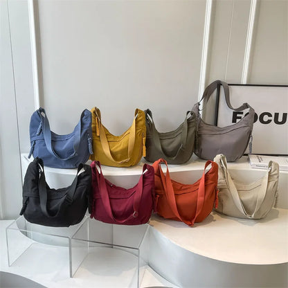 Nylon Shoulder Bag 2024 New Summer High-capacity Women's Crossbody Dumpling Bag Versatile and Niche Design Messenger Bag