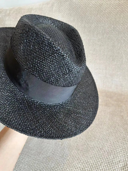 Chapeau de soleil Fedora en paille de haute qualité, décontracté et élégant, pour l'été