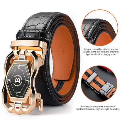 Ceintures de créateur HCDW pour hommes, ceinture automatique en cuir véritable noir et marron pour hommes, marque de luxe, mode, ceinture de pantalon de golf, cadeau pour hommes