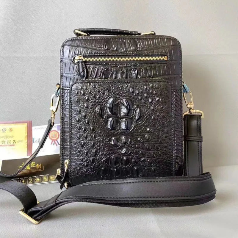 Men's Handbag Thai Crocodile Skull Casual Business Bone Skin Shoulder Fashionable Trendy Crossbody Bag сумка мужская портфель