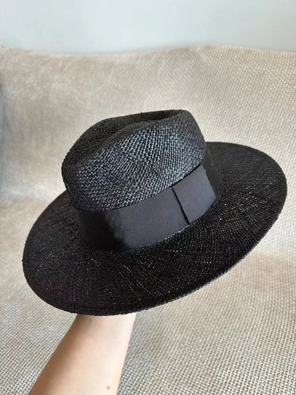 Summer casual stylish high quality straw fedora sun hat