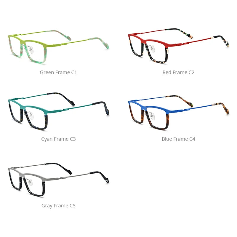 FONEX Acetate Titanium Eyeglasses Frame Men 2024 New Women Fashion Square Glasses Spectacles Eyewear F85792