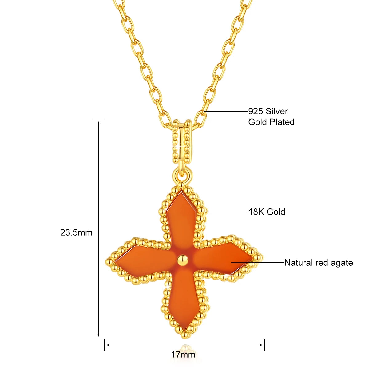 100% Real 18k Gold Cross Pendant AU750 Red Agate Necklace With Certificate Women Jewelry Waterproof K Gold Wedding Gift 2024 New