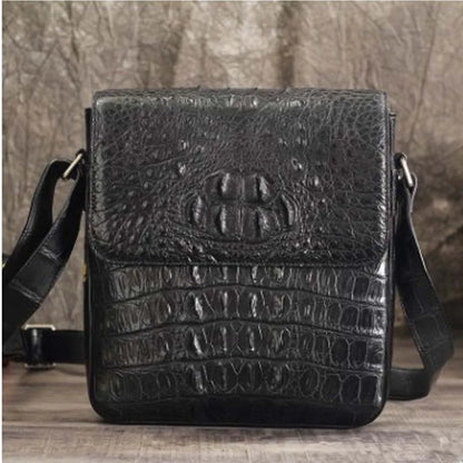 Ourui nouveau Ourui nouveau sac à bandoulière simple pour homme Sac à bandoulière oblique Paquet pour homme Sac à rabat carré pour homme Sac en crocodile