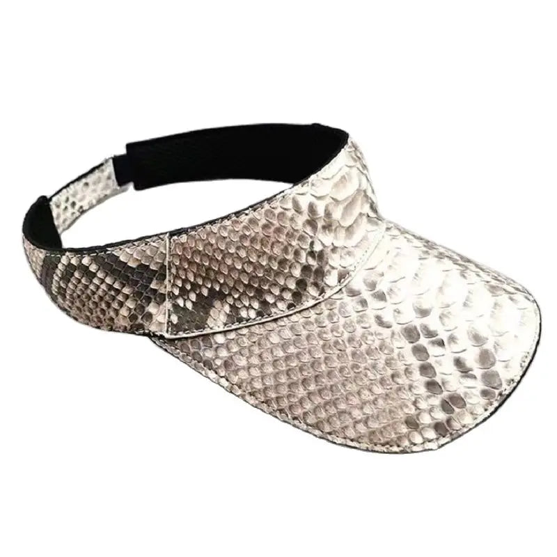 2023 new arrival natural Genuine leather Snake skin Sun hats,beach cap