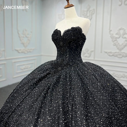 Robe de soirée de luxe exquise noire Quinceanera chérie perlée sans manches robe de bal DY9888 robe de soirée robes de nuit