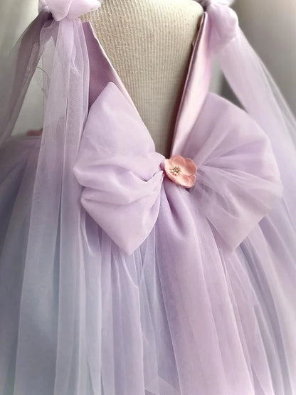 Robe en gaze princesse Lolita pour fille, brodée de fleurs et de perles, robe moelleuse, vêtements de spectacle pour carnaval, fête d'anniversaire