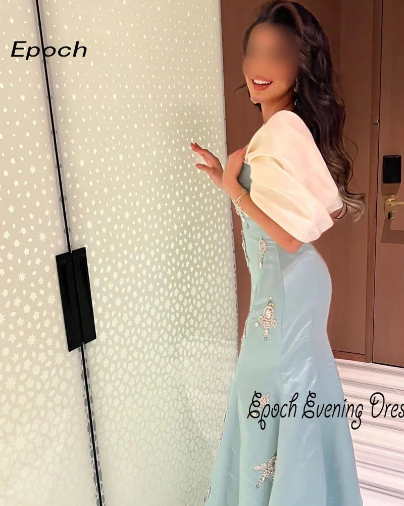 Epoch vestido de noche de lujo para mujer 2024 فساتين سهره سعوديه elegante vestido de cóctel Formal con hombros descubiertos y corte en A de cristal