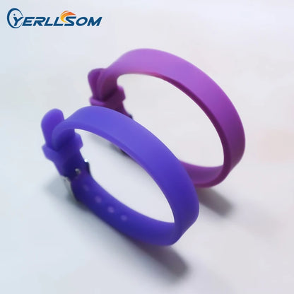 YERLLSOM 100PCS/Lot Bracelets de santé réglables en silicone gravés en acier titane bracelets en silicone avec clip en métal