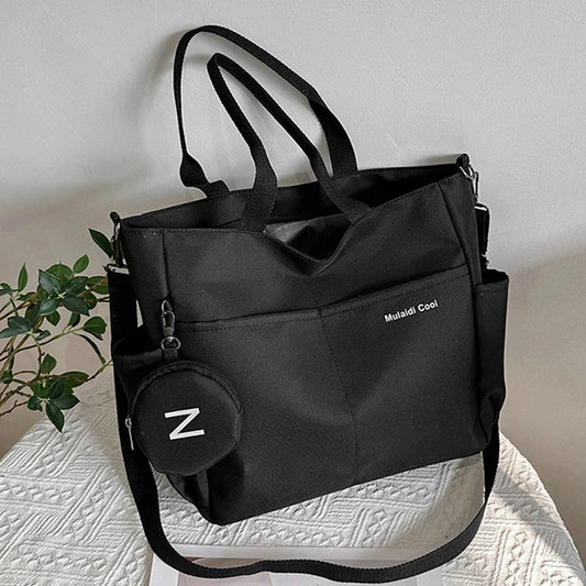 Sac à main en nylon pour femme Ins Lazy Wind, nouveau sac à bandoulière coréen de grande capacité, étanche, simple et littéraire