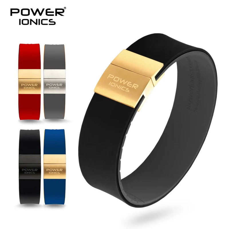 Pulsera deportiva unisex de silicona ultra fina Power Ionics 3000 Anions con grabado gratuito