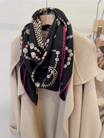 Nouvelle écharpe en laine cachemire soie marque de luxe concepteur poncho pashmina accessoires d'hiver bords roulés à la main étole écharpes 140 écharpes