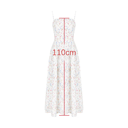 Oligai Summer Elegant Party Dresses 2024 New Arrivals Floral Print Spaghetti Strap Long Dresses One-piece Graduation Dress Women