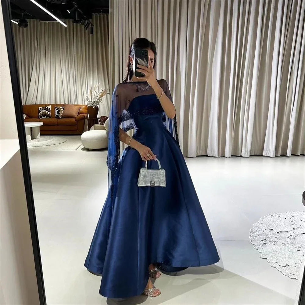 Formal Dress Evening Saudi Arabia Strapless Ball Ankle Length Skirts Tulle Draped Sleeveless Embroidery Bespoke Occasion Dresses