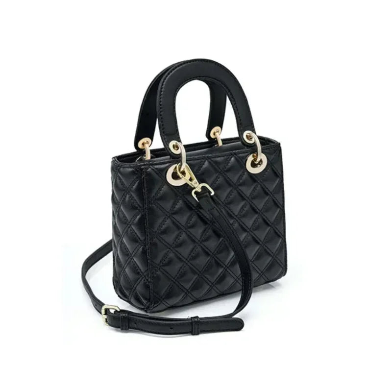 Bolso de hombro de diseñador de lujo, bolso cruzado de cuero genuino, bolso de mano de moda para niñas, bolso mensajero pequeño para mujeres