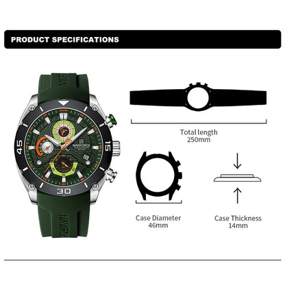 NAVIFORCE Montre pour Homme Sport Montre-Bracelet À Quartz Étanche Chronographe Horloge Militaire Avec Lumineux Reloj Hombre Homme Cadeau 2024