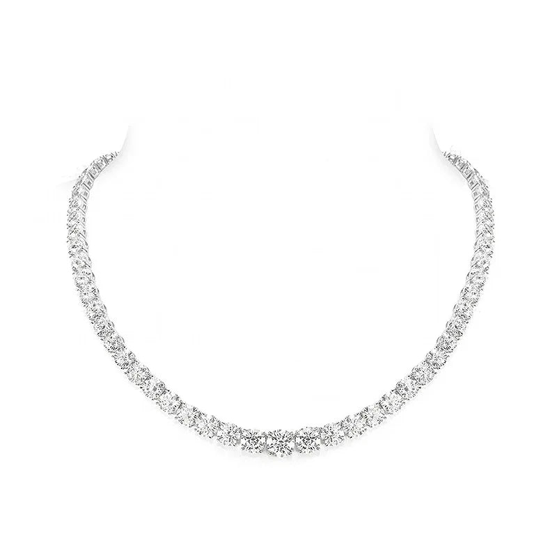 S925 Silver Necklace Set with Full Diamond White G Color High Carbon Diamond Necklace for Men and Women's Necklace Jewelry