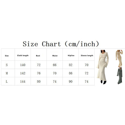 Women Ribbed Knit Ruffle Trim Long Dress Long Sleeve Bodycon  Party Cocktail Dress Flare Summer Beach Cover Up