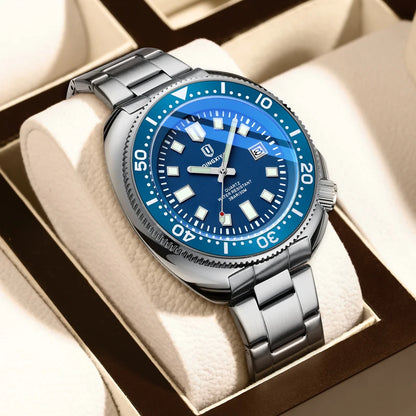 Reloj de cuarzo azul de moda QINGXIYA para hombre, de acero inoxidable, resistente al agua, luminoso, con fecha, relojes para hombre de primera marca de lujo, reloj masculino