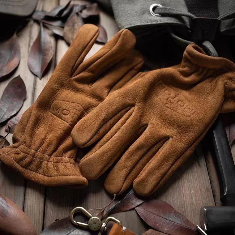 Frosted top Leather  Outdoor Work Clothes Cycling Warm Old Vintage Gloves Tactical Army  Military Hand Warmer