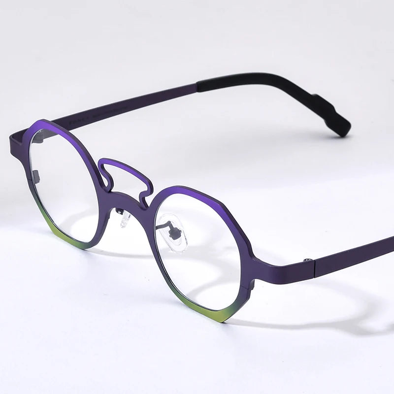 Montura de gafas de titanio puro FONEX para mujer 2024, nuevas gafas poligonales coloridas y modernas para hombre, gafas de moda Okulary F85830