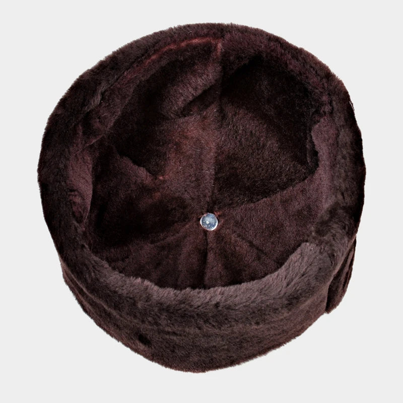 Chapeau en fourrure haut de gamme pour homme et femme, bonnet d'hiver chaud en cuir véritable 100 % laine, bonnet d'extérieur résistant au froid, cadeau pour papa