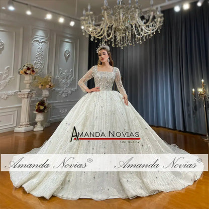 Robe de mariée en cristal avec collier amovible Amanda Novias NS4773